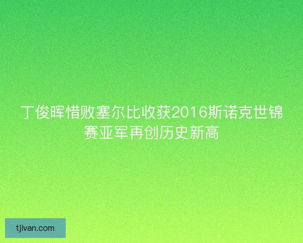 丁俊晖惜败塞尔比收获2016斯诺克世锦赛亚军再创历史新高